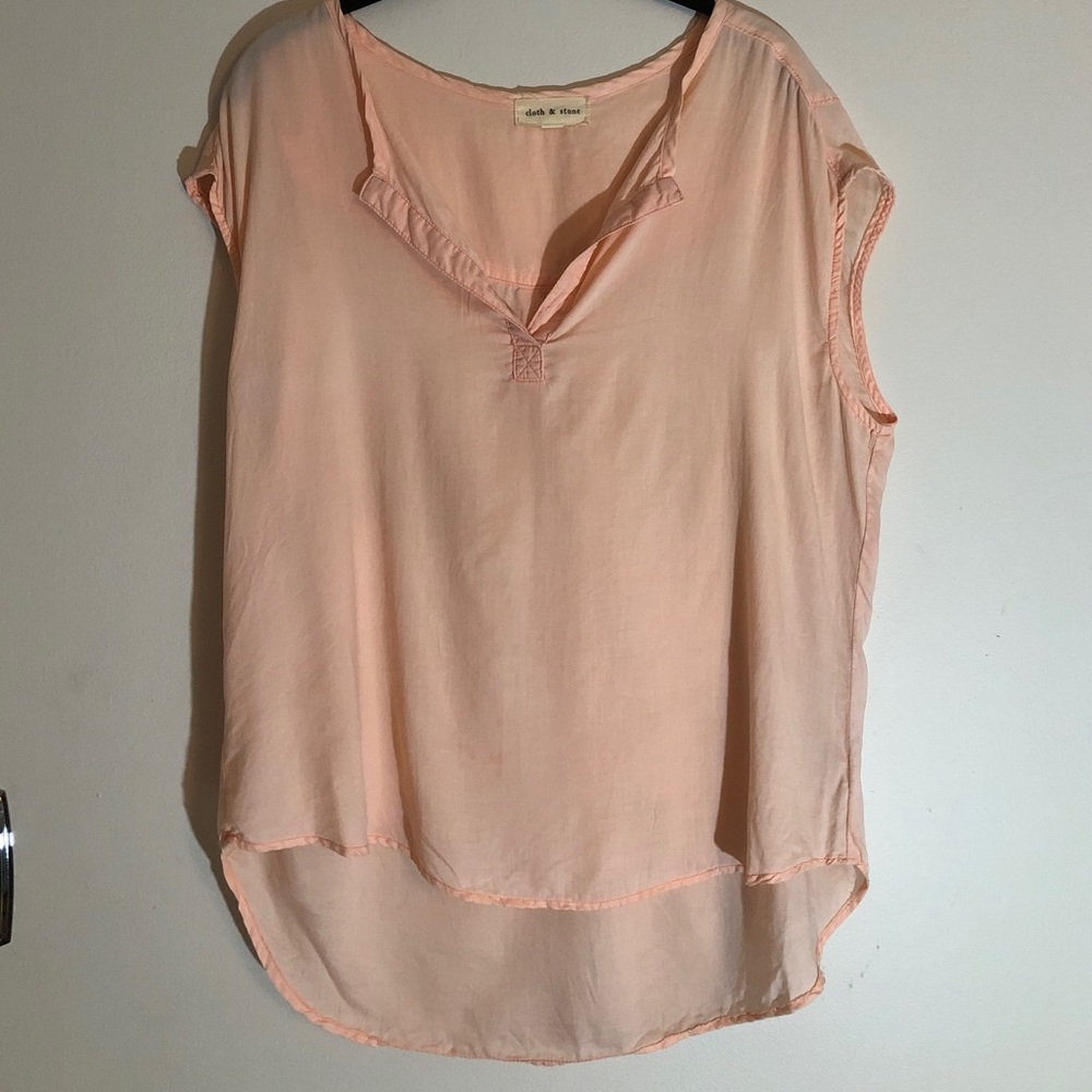 Cloth & Stone blouse - Peach Sheer Top